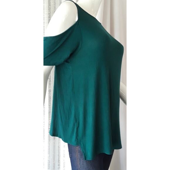 HIPPIE ROSE Stretch Knit Tunic Top Exposed Shoulders NEW Size M Bright Festival - Picture 5 of 6